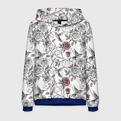 Мужская толстовка Колибри и розы
