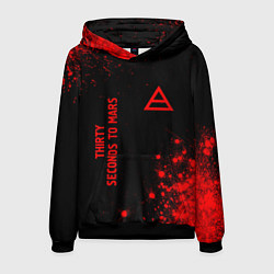 Мужская толстовка Thirty Seconds to Mars - red gradient вертикально