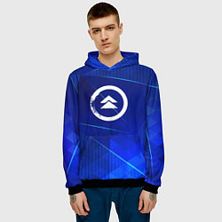 Толстовка-худи мужская Ghost of Tsushima blue poly, цвет: 3D-черный — фото 2