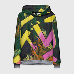 Толстовка-худи мужская Yellow letters on black, цвет: 3D-меланж