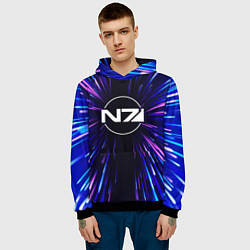 Толстовка-худи мужская Mass Effect neon energy, цвет: 3D-черный — фото 2
