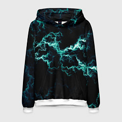 Мужская толстовка Lightning light blue glow