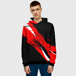 Толстовка-худи мужская Real Madrid текстура, цвет: 3D-черный — фото 2