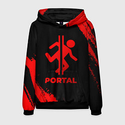 Толстовка-худи мужская Portal - red gradient, цвет: 3D-черный