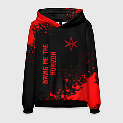 Толстовка-худи мужская Bring Me the Horizon - red gradient вертикально, цвет: 3D-черный