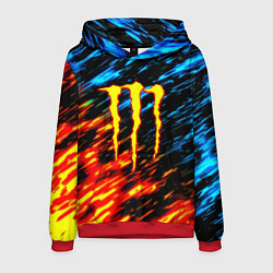 Толстовка-худи мужская Monster energy огонь и лёд искры, цвет: 3D-красный