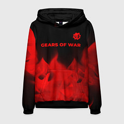 Толстовка-худи мужская Gears of War - red gradient посередине, цвет: 3D-черный