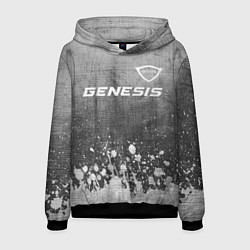Толстовка-худи мужская Genesis - grey gradient посередине, цвет: 3D-черный