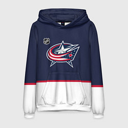 Толстовка-худи мужская Коламбус Блю Джекетс хоккей, цвет: 3D-белый