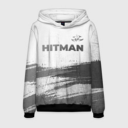 Толстовка-худи мужская Hitman - white gradient посередине, цвет: 3D-черный