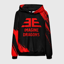 Толстовка-худи мужская Imagine Dragons - red gradient, цвет: 3D-черный