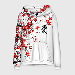 Мужская толстовка Сакура с иероглифом Любовь