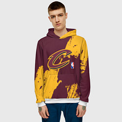 Толстовка-худи мужская Cleveland Cavaliers NBA team, цвет: 3D-белый — фото 2