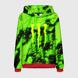 Толстовка-худи мужская Monster energy кислотное лого, цвет: 3D-красный