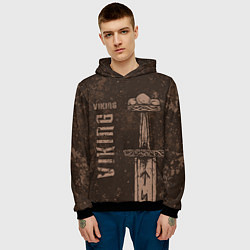Толстовка-худи мужская Меч викинга, цвет: 3D-черный — фото 2
