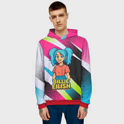 Толстовка-худи мужская Билли Айлиш в стиле мультфильма, цвет: 3D-красный — фото 2