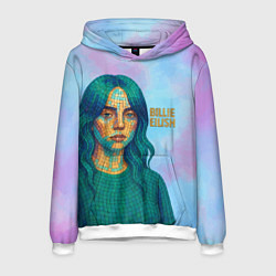 Толстовка-худи мужская Билли Айлиш из мозаики, цвет: 3D-белый