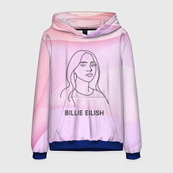 Толстовка-худи мужская Билли Айлиш из линии - минимализм, цвет: 3D-синий