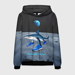 Толстовка-худи мужская Акула мем, тралалеро тралала, цвет: 3D-черный