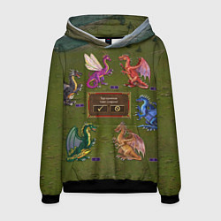 Толстовка-худи мужская HOMM3 Dragons Battle 1, цвет: 3D-черный