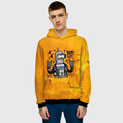 Толстовка-худи мужская Cool Bender - graffiti, цвет: 3D-черный — фото 2