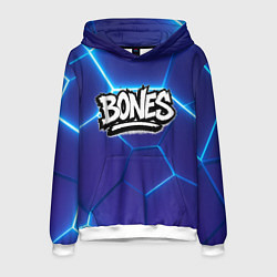 Мужская толстовка Bones белое лого на синих плитах