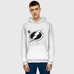 Толстовка-худи мужская Тампа Бэй Лайтнинг - белые треугольники, цвет: 3D-белый — фото 2