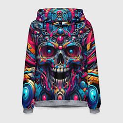 Мужская толстовка Colorful cyber skull - pattern
