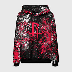 Толстовка-худи мужская Хьюстон Рокетс - цветовой хаос, цвет: 3D-черный