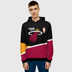 Толстовка-худи мужская Майами Хит - линии, цвет: 3D-черный — фото 2