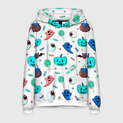 Мужская толстовка Halloween light blue pumpkin