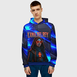 Толстовка-худи мужская Lana Del Rey киберпанк, цвет: 3D-синий — фото 2