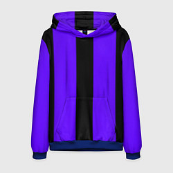 Толстовка-худи мужская Color purple black stripes, цвет: 3D-синий