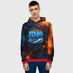 Толстовка-худи мужская Военно морской флот с огнями, цвет: 3D-красный — фото 2