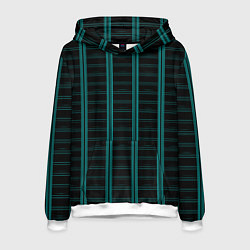 Толстовка-худи мужская Color blue dark stripe, цвет: 3D-белый