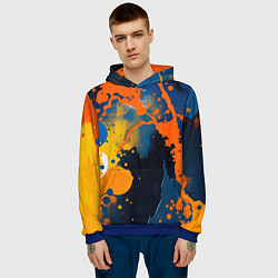 Толстовка-худи мужская Краска на стене, цвет: 3D-синий — фото 2