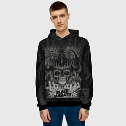 Толстовка-худи мужская Black Sabbath death skull, цвет: 3D-черный — фото 2