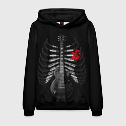 Толстовка-худи мужская Rock guitar ribs, цвет: 3D-черный