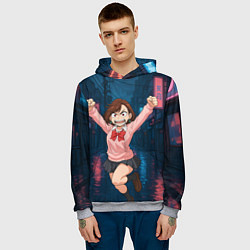 Толстовка-худи мужская Сиратори Айра в ярости, цвет: 3D-меланж — фото 2