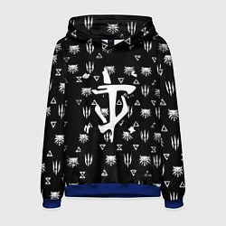 Толстовка-худи мужская Doom ведьмак логотипы, цвет: 3D-синий