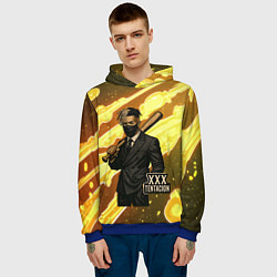 Толстовка-худи мужская XXXTentacion в пиджаке с битой, цвет: 3D-синий — фото 2