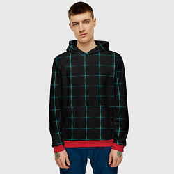 Толстовка-худи мужская Color black blue crosses, цвет: 3D-красный — фото 2