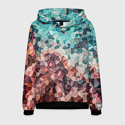 Толстовка-худи мужская Мозаика воспоминаний - текстура, цвет: 3D-черный