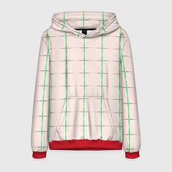 Толстовка-худи мужская Color white stripes, цвет: 3D-красный