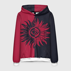 Мужская толстовка Солнце красно-синее