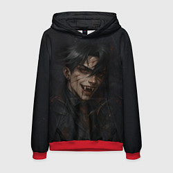 Толстовка-худи мужская Ризли вампирская тематика, цвет: 3D-красный