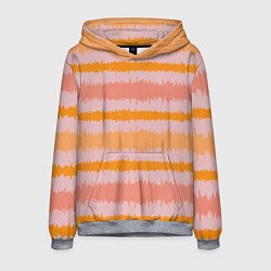 Мужская толстовка Полосы зигзагообразные оранжево-розовые