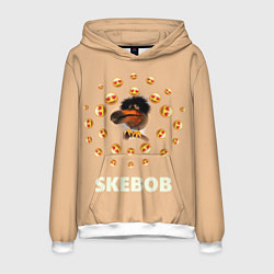 Толстовка-худи мужская Мем скебоб и смайлики, цвет: 3D-белый