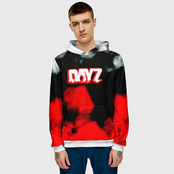 Толстовка-худи мужская Dayz дым текстура, цвет: 3D-белый — фото 2