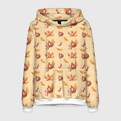 Мужская толстовка Хеллоуин с тыквой и листьями